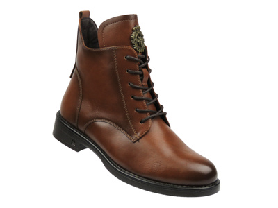 Ocieplane botki damskie brązowe - Potocki 25-12179