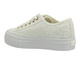 Trampki damskie na platformie - Lee Cooper 25-31-3438L, białe