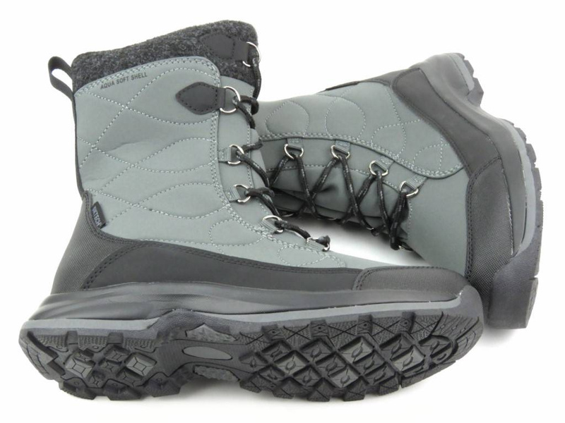 Wysokie buty zimowe, śniegowce damskie DK TECH SoftShell 2105, szare