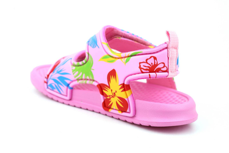 Piankowe sandały dziecięce na rzepy - American Club NH 85/23 NH 86/23, różowe