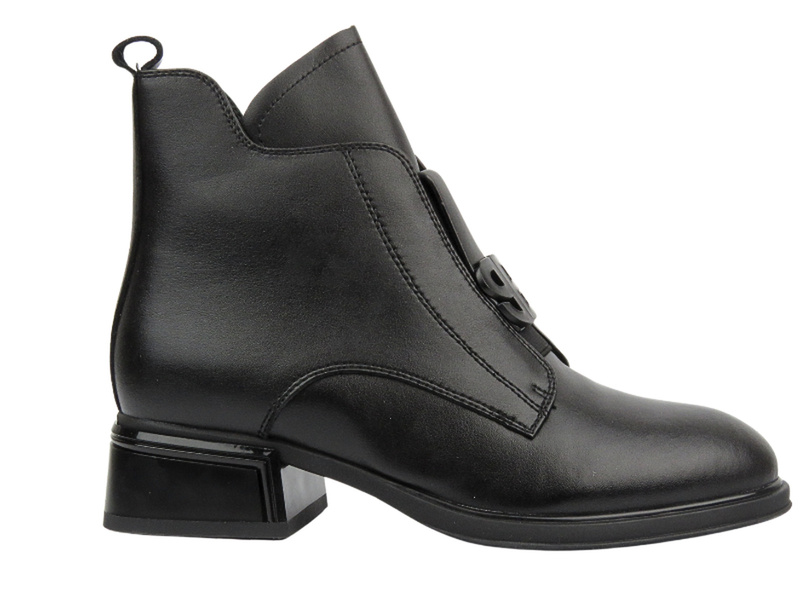 Botki Damskie - Sokolski Z24-261 Czarne Na Zamek 