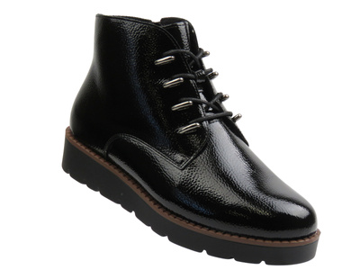 Ocieplane botki damskie - Potocki 25-19360, czarne