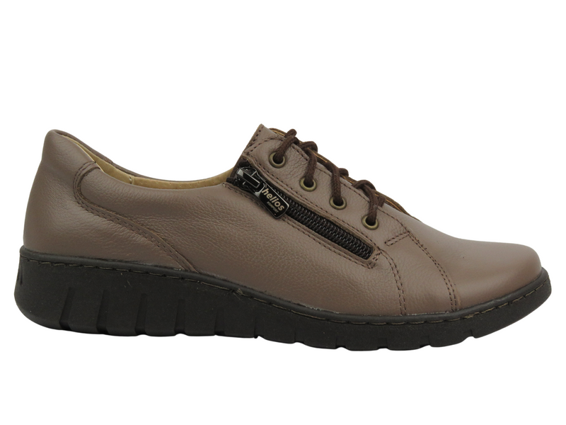 Skórzane półbuty damskie HELIOS Komfort 429, khaki