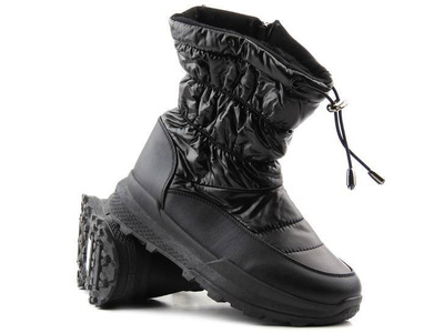 Śniegowce damskie z suwakiem i ze ściągaczem - N.E.W.S. 21SN26-4353, czarne