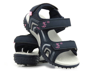 Sandały dziecięce ze skórzaną wkładką - AMERICAN CLUB HL 05/21, granatowe