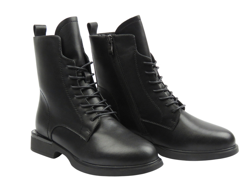 Skórzane botki damskie czarne Cambell 25-98310