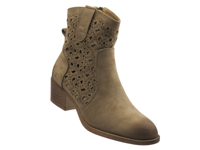 Botki damskie ażurowe beżowe Potocki 25-12747