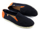 Espadryle męskie ze skóry zamszowej - VENEZIA 433-16392, granatowe