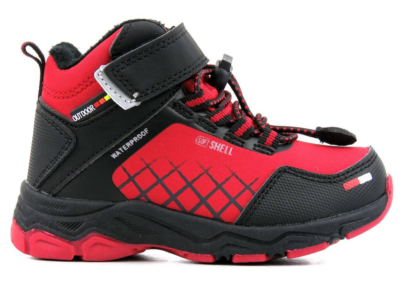 Śniegowce, buty zimowe dziecięce SoftShell - AMERICAN CLUB HL 36/21, czarno-czerwone