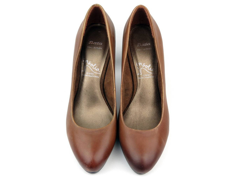 Skórzane czółenka na obcasie - Bata 33577, II