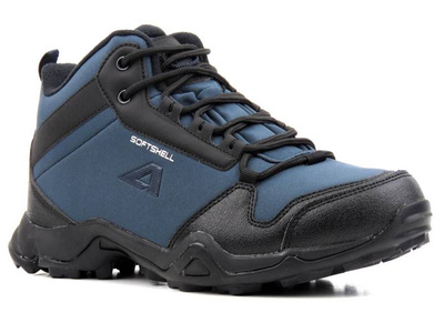 Wysokie trekkingi męskie z tkaniny SoftShell - AMERICAN CLUB WT63/21(22), granatowe