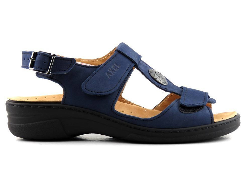 Wygodne sandały damskie o tęgości H - Axel 2275, granatowe