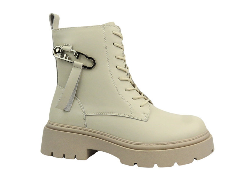 Botki Damskie - Cambell 24-71303 Beżowe Na Zamek