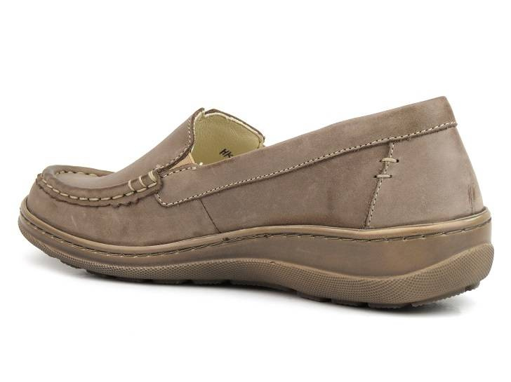 Mokasyny damskie ze skóry naturalnej - Helios Komfort 665, beżowe