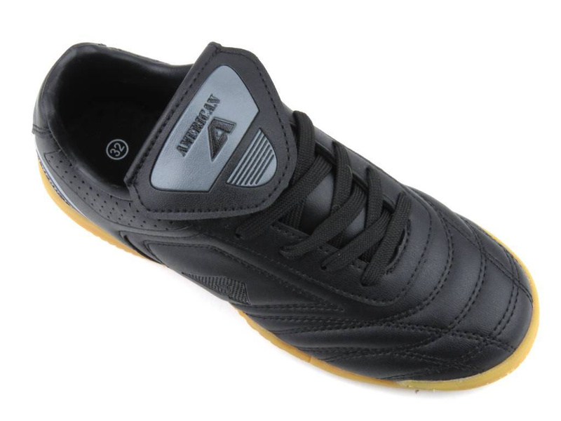 Buty dziecięce halowe piłkarskie, halówki American Club FH 46/23, czarne