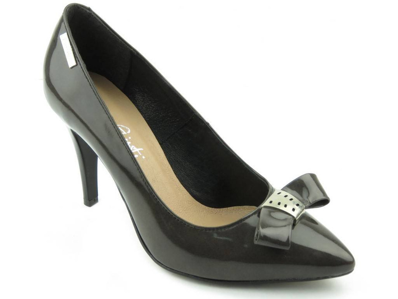 Eleganckie czółenka na szpilce - LAURA GIUSTI 1870, antracyt