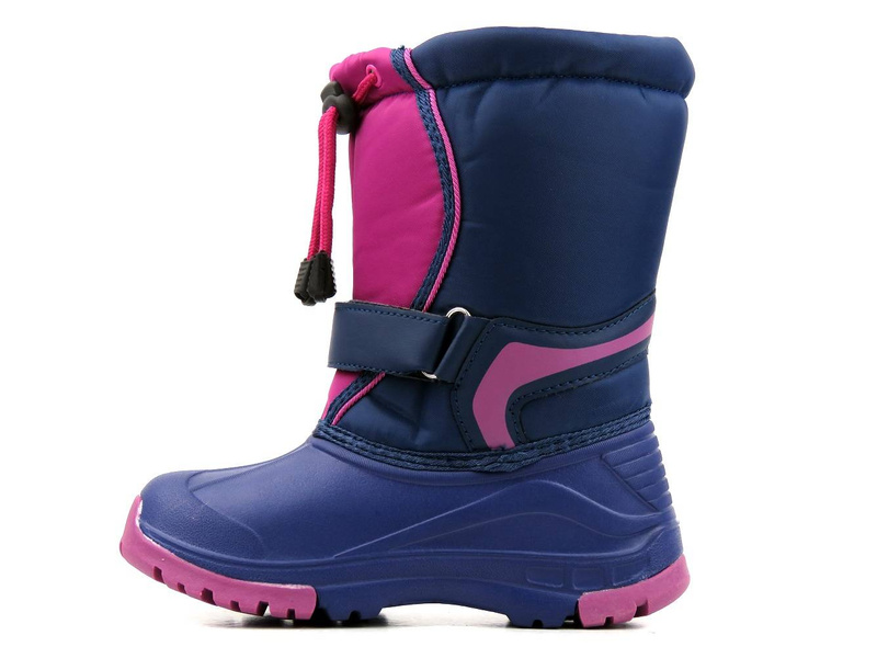 Śniegowce dziecięce AMERICAN CLUB CL09/21, granatowo-różowe z księżniczką