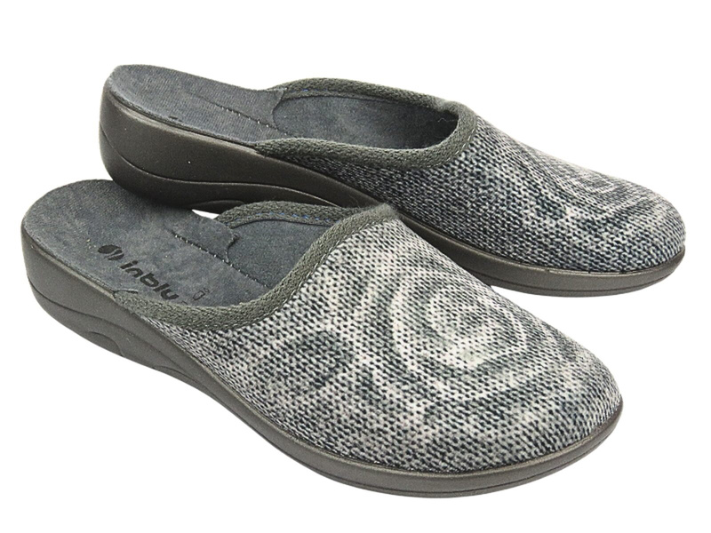 Kapcie Domowe Damskie Inblu RO-09 Szare Wsuwane