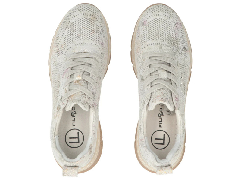Wygodne sneakersy damskie ze skóry naturalnej Filippo DP7573/26, szare