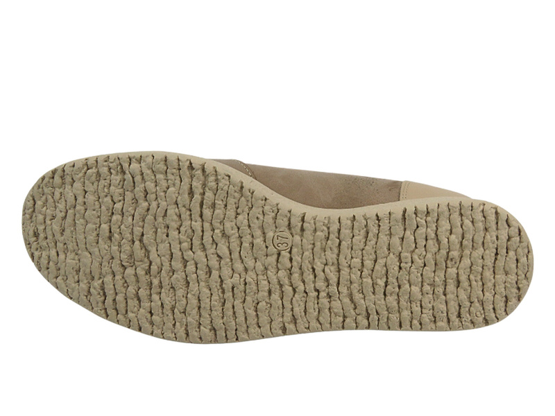 Skórzane botki damskie Polskiej marki - AXEL 4495, beżowe