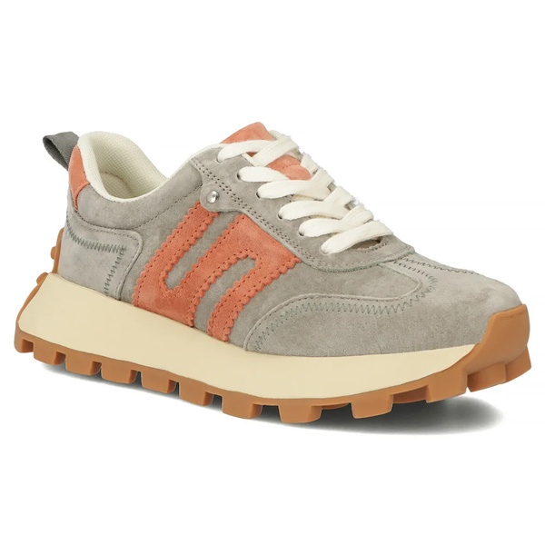 Sneakersy damskie - Filippo DP6743/25, khaki, sznurowane