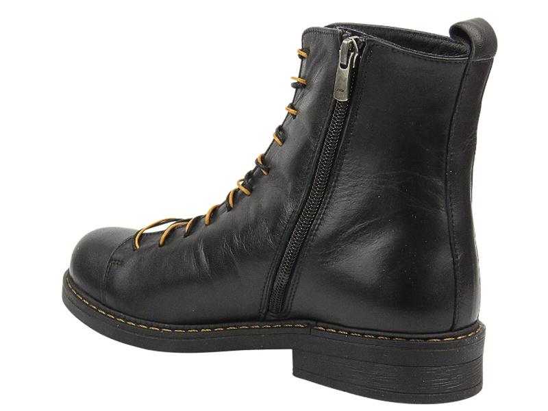 Skórzan botki, trapery damskie - Venezia M011LEBLOBB058, czarne