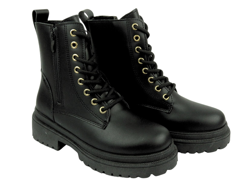 Ocieplane trapery, botki damskie - NEWS 22BT26-5020, czarne