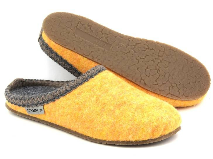 Ciepłe kapcie damskie filcowe - SZYMEL 4001/966, pomarańczowy