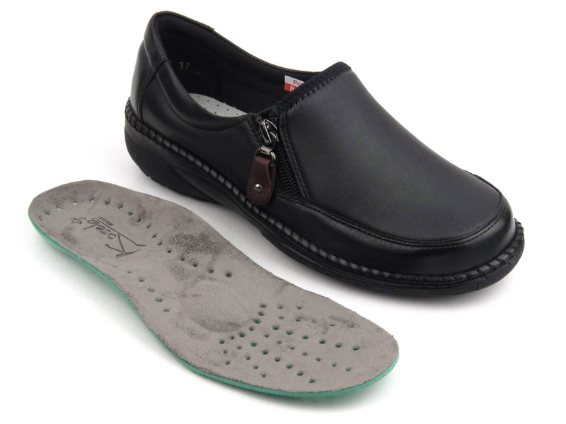 Półbuty damskie o podwyższonej tęgości K - AXEL KOSELA 9734, czarne