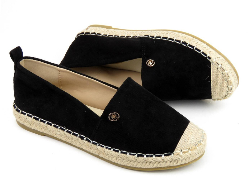 Espadryle, półbuty damskie na lato - Evento 22TX35-4592, czarne