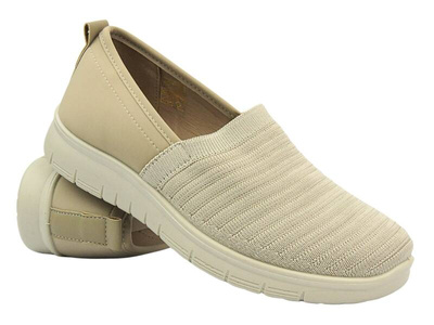Buty damskie zdrowotne, profilaktyczne beżowe UNISOFT 24TX02-5931