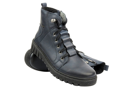 Trapery damskie ocieplane wełną - HELIOS Komfort 577, cappuccino