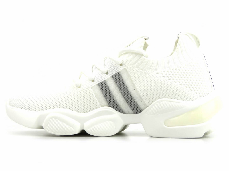 Sneakersy damskie z miękkiej tkaniny - GOE JJ2N4100, białe