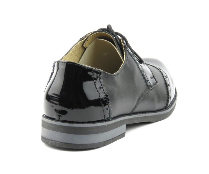 Skórzane półbuty damskie o fasonie jazzówek HELIOS 631, czarne