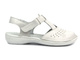 Skórzane sandały damskie białe Helios Komfort 128
