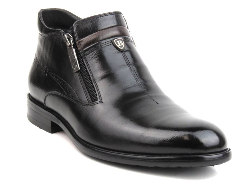 Eleganckie botki męskie na suwak - JOHN DOUBARE YGFR-Z106-306-1, czarne