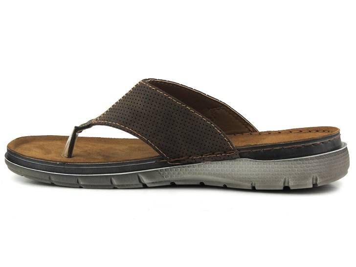 Wygodne japonki męskie INBLU VI-08, ciemny brąz