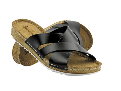 Klapki damskie na lato, wakacje - Sanipur  VO-05, czarne