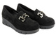 Półbuty, mokasyny damskie na grubej podeszwie - Potocki 24-12490, czarne
