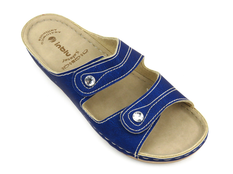 Wygodne klapki damskie - INBLU MALVA, niebieskie