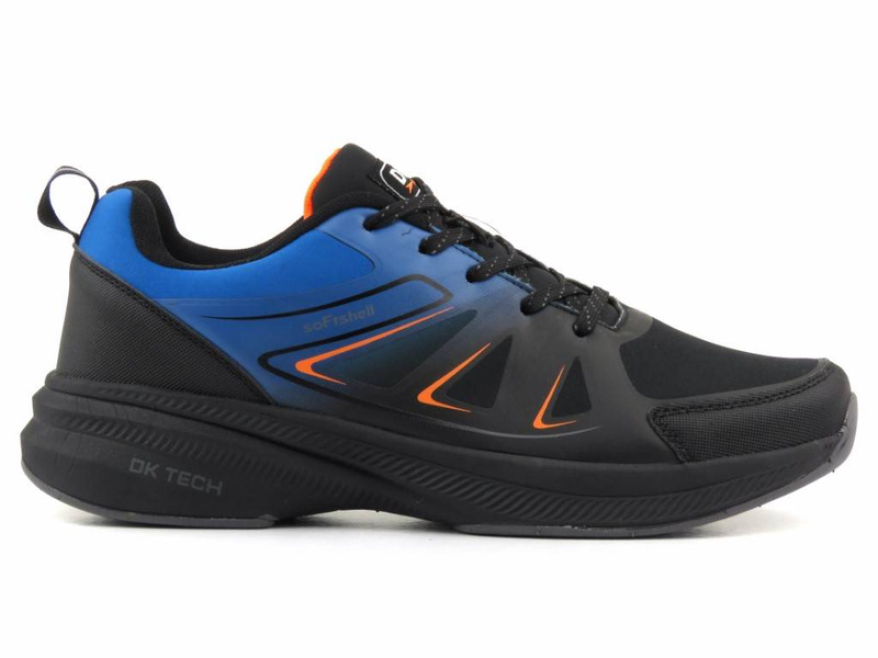 Buty męskie sportowe, adidasy do joggingu z Sofshell - DK VB175005, czarno-niebieskie