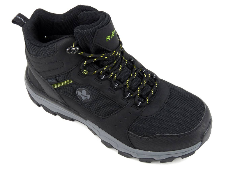 Trekkingi męskie z membraną TEX - RIEKER 670019-01, czarne
