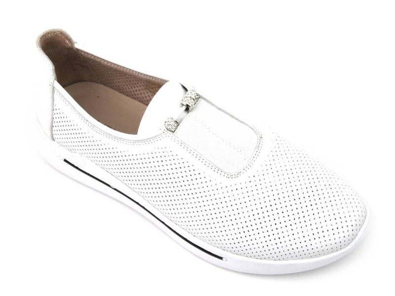 Sneakersy damskie ażurowe - VENEZIA 1345 R097, białe