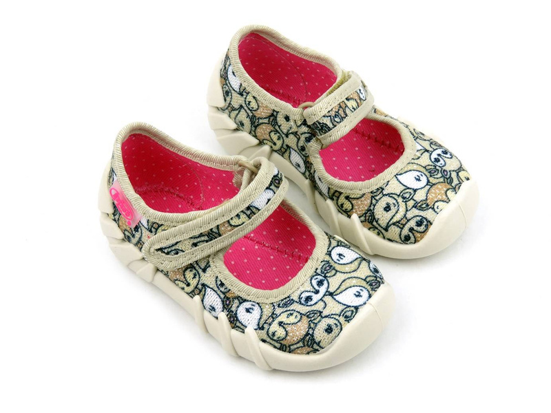 Kapcie dziecięce z linii Mummy & Me - BEFADO 109P240, beżowe z sarenkami