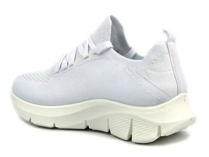 Sportowe półbuty damskie na grubszej podeszwie- Potocki 24-01303, białe
