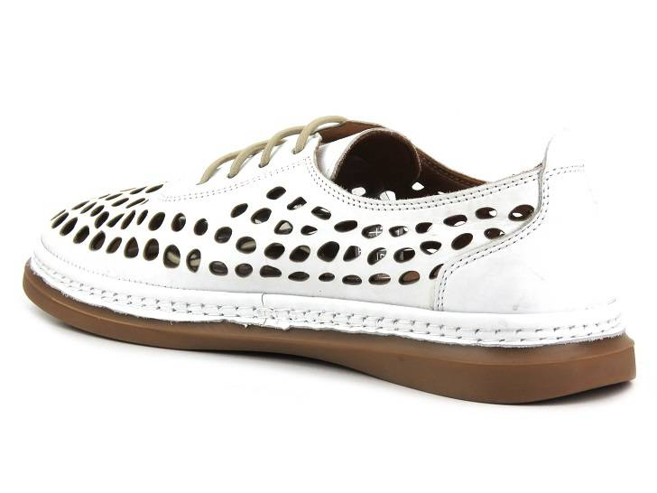 Lekkie półbuty damskie na wiosnę i lato - VENEZIA 017025, białe