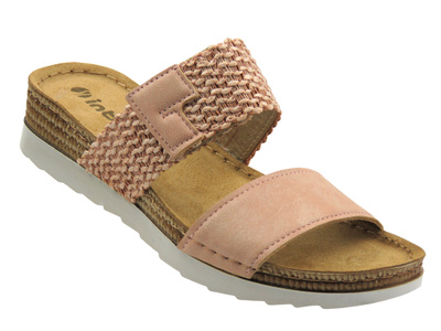 Klapki damskie z regulowanym paskiem różowe Inblu OF-33