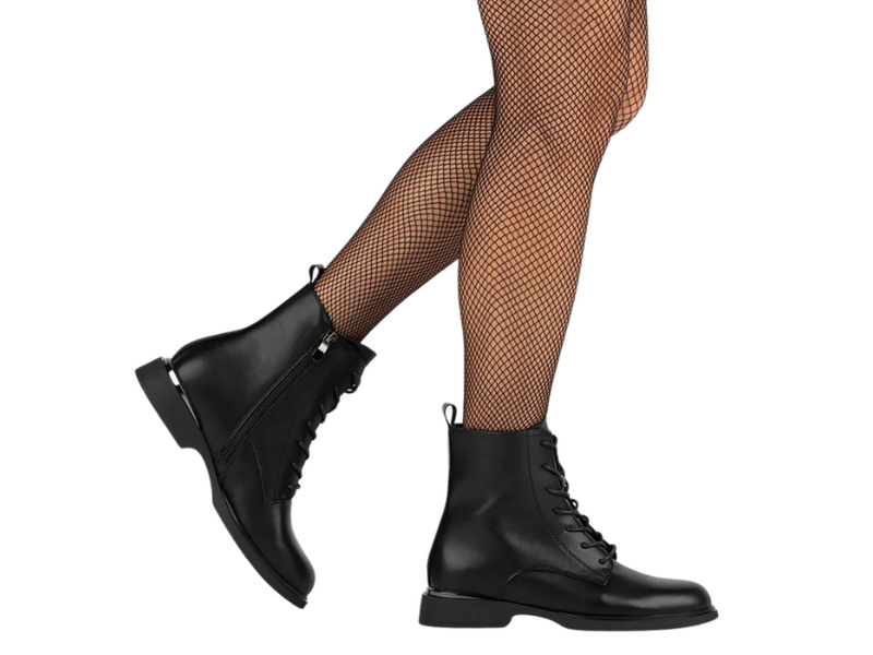 Skórzane trzewiki, botki damskie - Filippo DBT6520/24, czarne