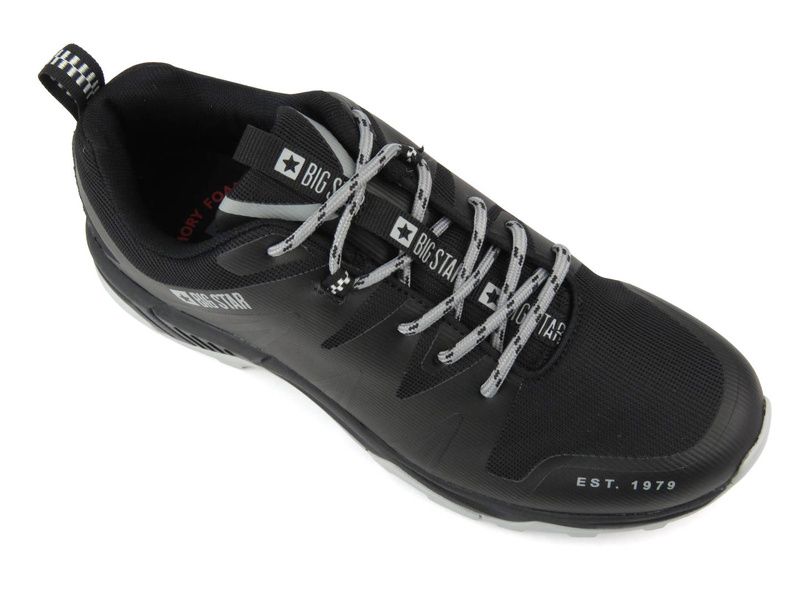 Sneakersy, trekkingi męskie z technologią Memory Foam - BIG STAR KK174087, czarne