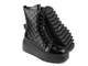 Pikowane workery damskie na platformie - VENEZIA 11216, czarne
